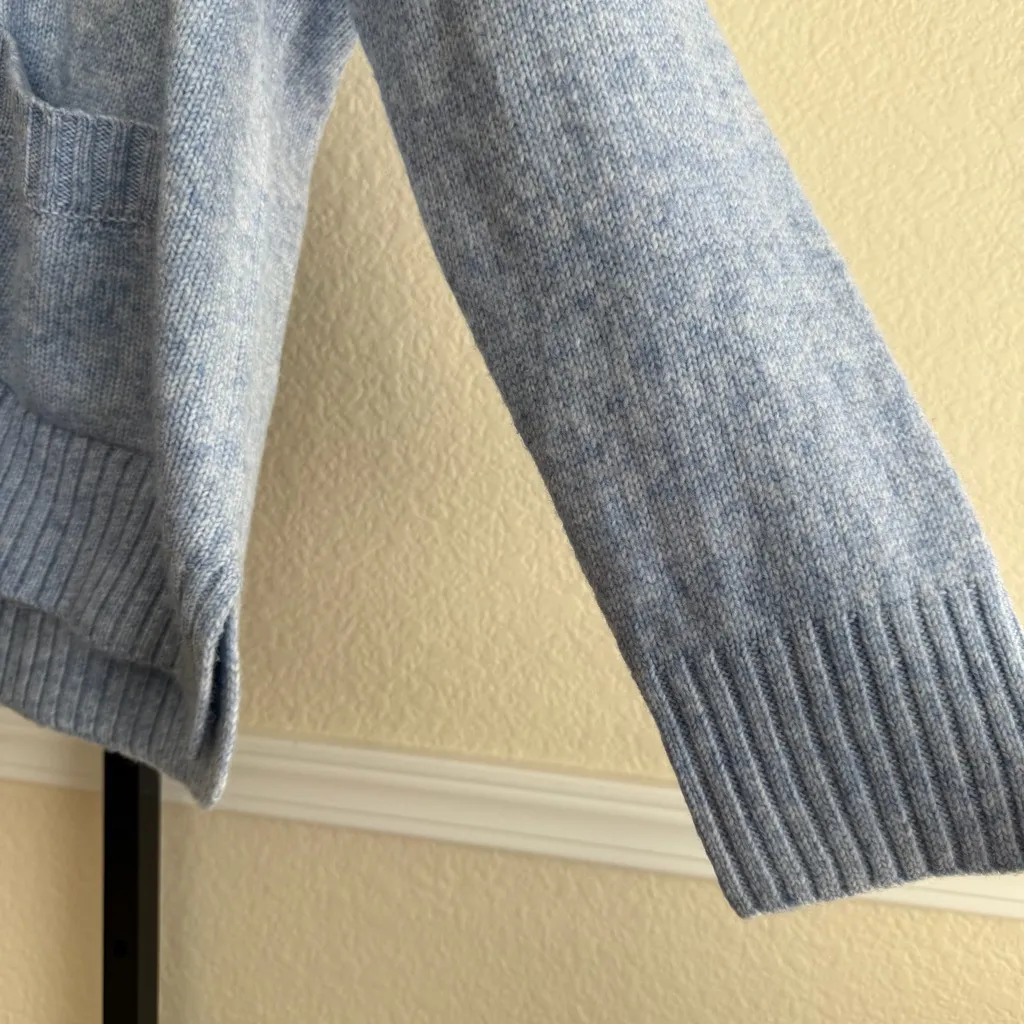 Oversized Soft Blue Knit Cardigan Sweater Button Pockets Minimalist Preppy Cozy - Image 7