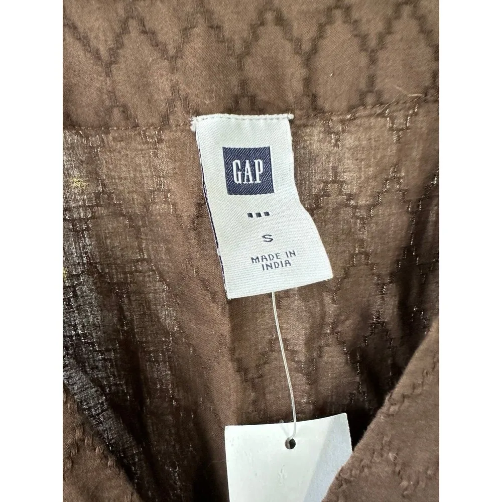 NWT Old Navy 100% Cotton Brocade Embroidery Empire Drawstring Waist Tunic Top S - Image 4