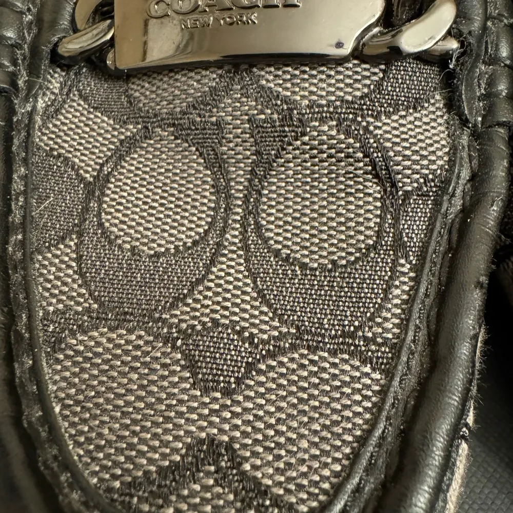 COACH 8.5 Olive Signature Canvas/Leather Black Loafer Moccasins Shoes SEE PHOTOS - Image 3