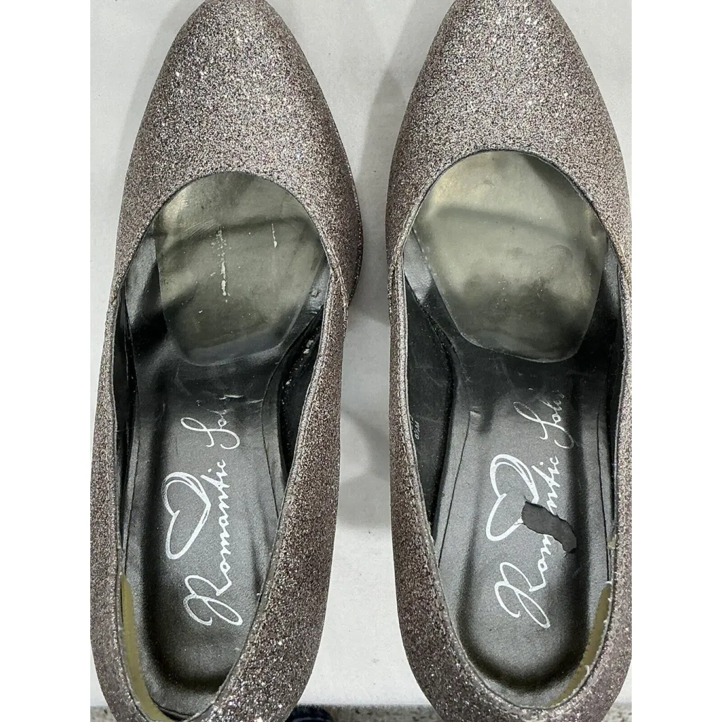 Womans Romantic Soles Wendy Rose Gold Glitter Platform Pumps 6.5 M - Image 6