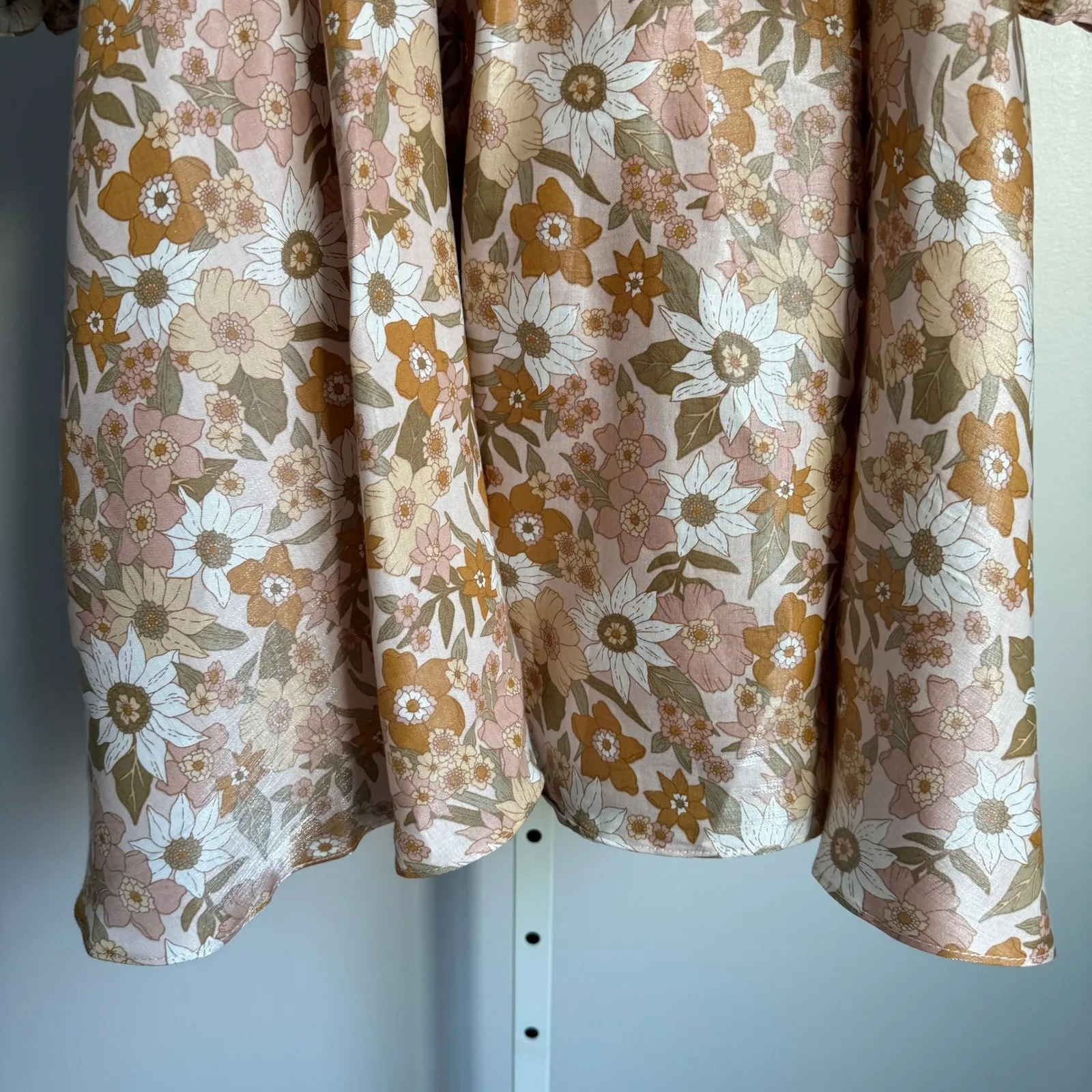 Anthro Storia Floral Mini milkmaid cottagecore Puff‎ Sleeve Babydoll Style Dress - Image 3