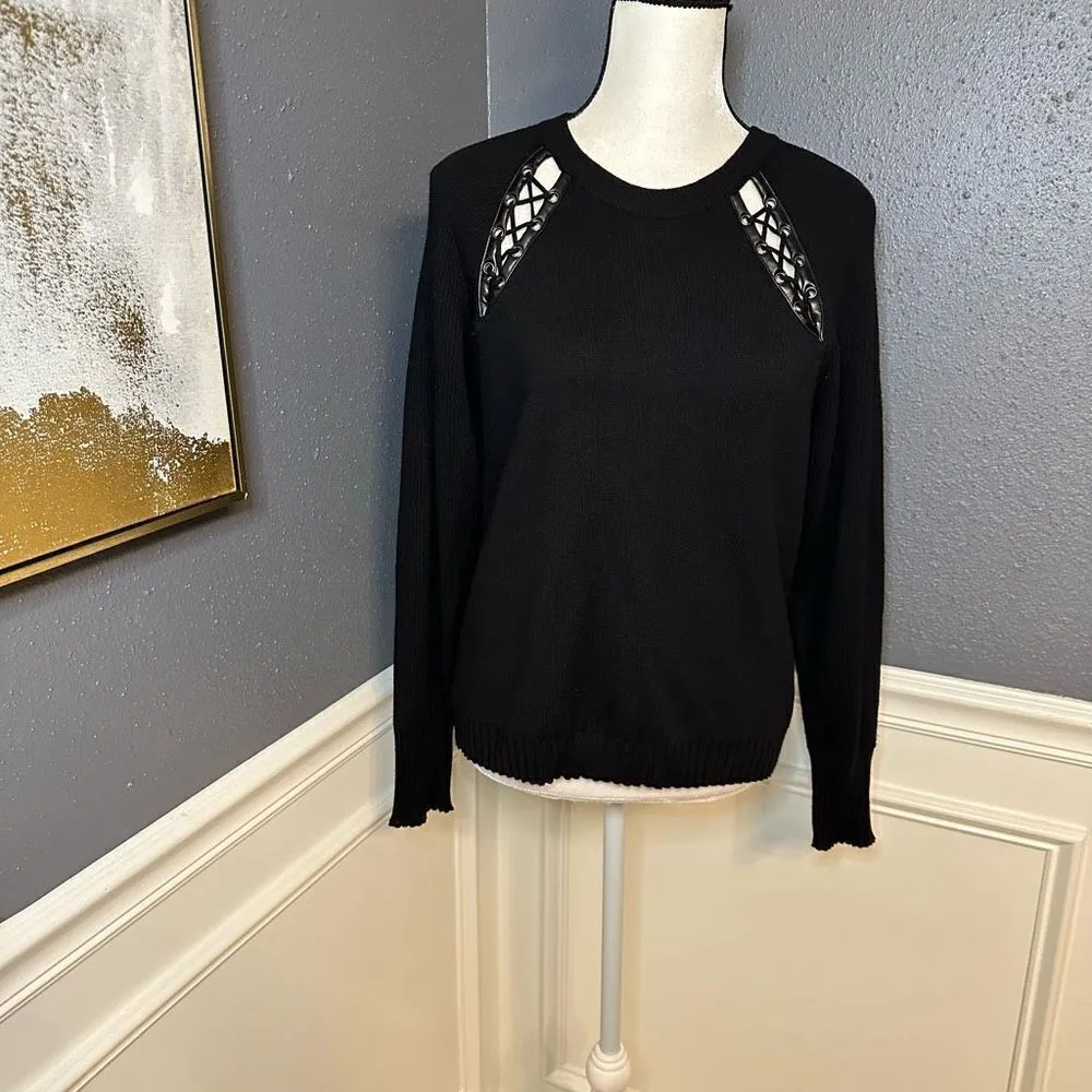 Ramy Brook Georgia Lace-Up Cutout Pullover Sweater - Image 2