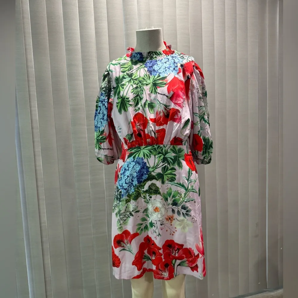 AMTIOUS Kara floral mini dress ✨ Red Size L - Image 5