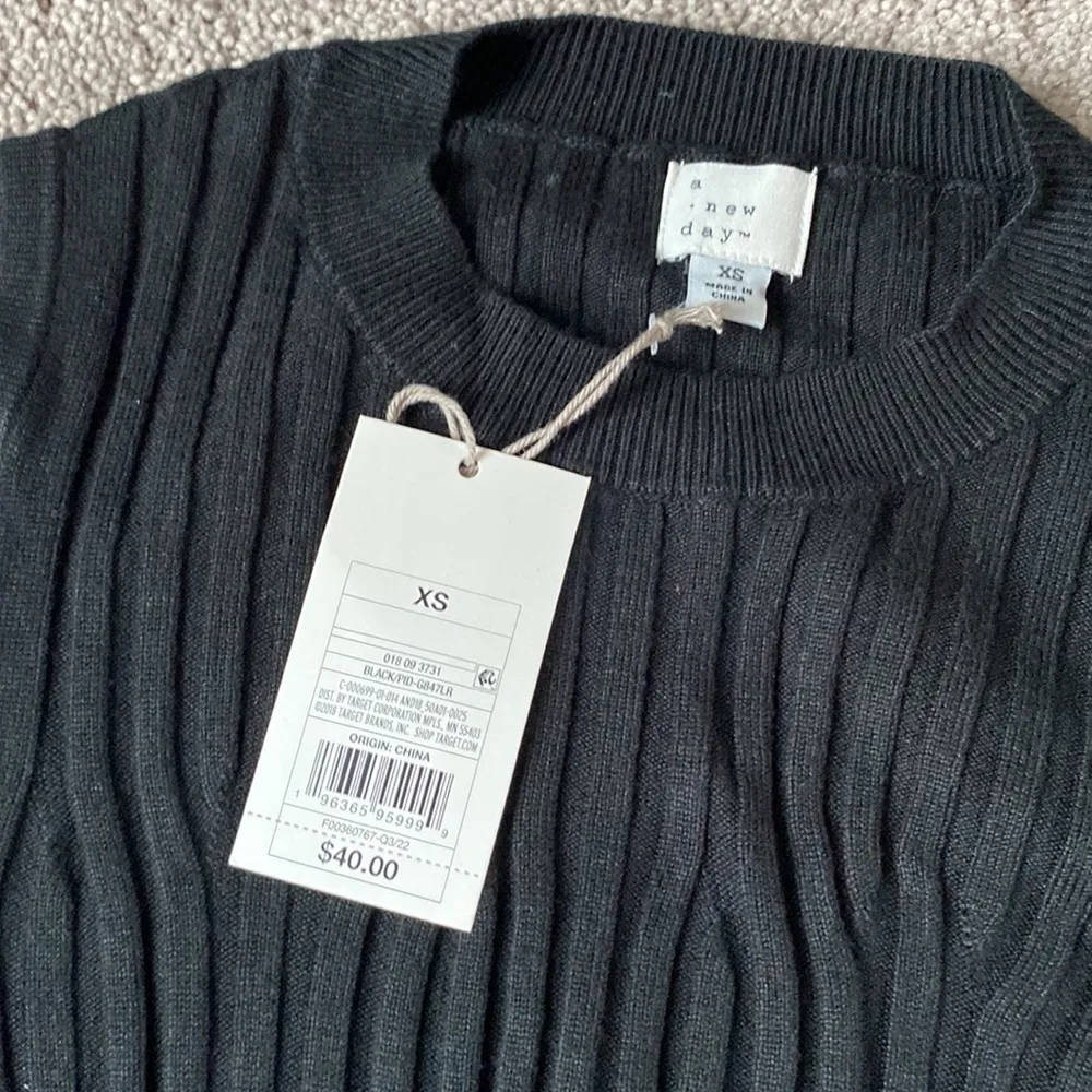 A New Day Cold Shoulder Black Ribbed Dress SIZE XS - Image 4