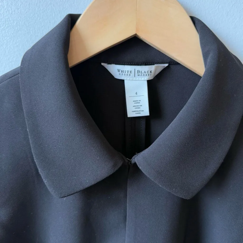 Black blazer shirt with mock Peter Pan collar, 3/4 sleeves and pockets 🔥 - Image 5