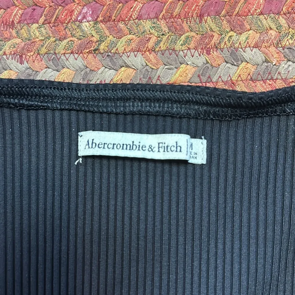 ABERCROMBIE BLACK RIBBED LONG SLEEVE ONE PIECE BODYSUIT THONG FIT - Image 3