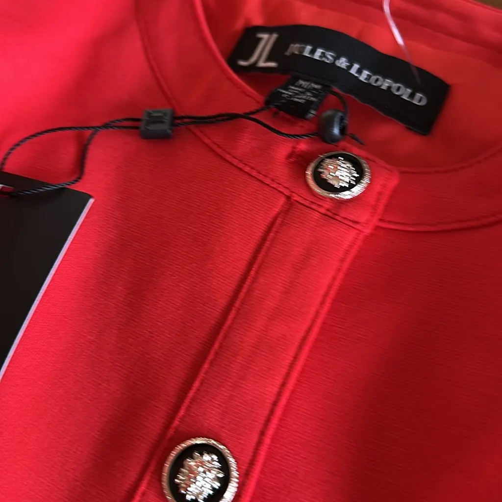 Jules & Leopold NWT  Novelty Button Blazer Jacket  Red - Image 6