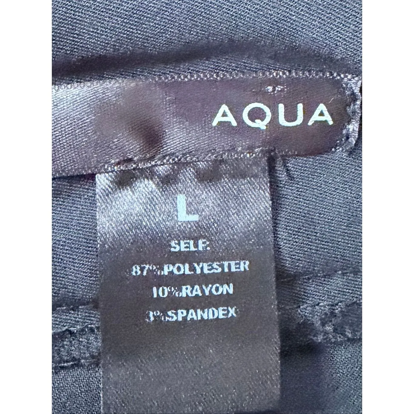 AQUA Black Skort Skirt Shorts Size L Lined Back Zip Made in USA - Image 2