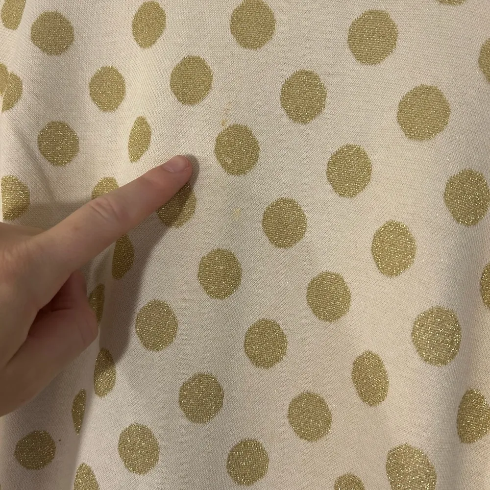 Boden‎ White and Gold Polka Dot Long Sleeve Dress Size 16 - Image 7