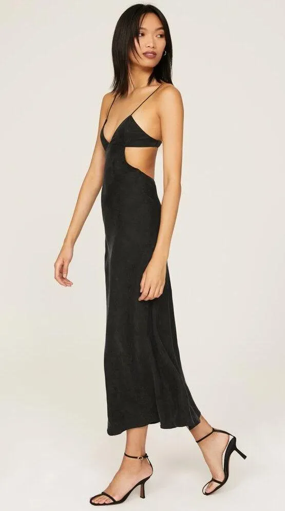 Third Form Black Paisley Triangle Cut Out Sleeveless Midi Dress Size 6 - Image 2