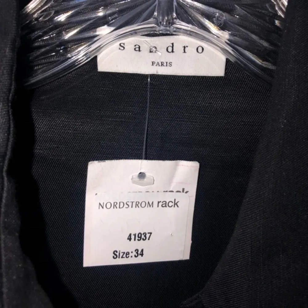 Sandro Paris Mabel Linen Blend Button Embellished Dress Black Size 34 NWOT - Image 8