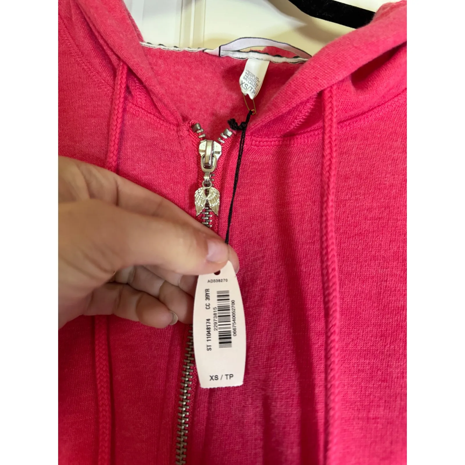 Victoria's Secret NWT Pink Sequins Sparkle Zip Up Hoodie Jacket‎ XS - Image 3