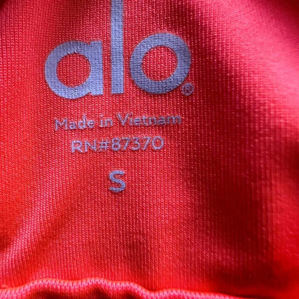 Alo Yoga Sunny Strappy Sports Bra Quick Dry Light Support Workout Orange Small - Image 5