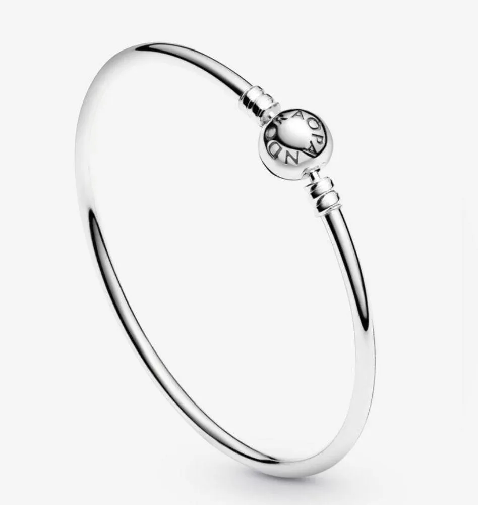 PANDORA Moments Sterling Silver Bangle Bracelet - 6.7” - EUC - Image 2