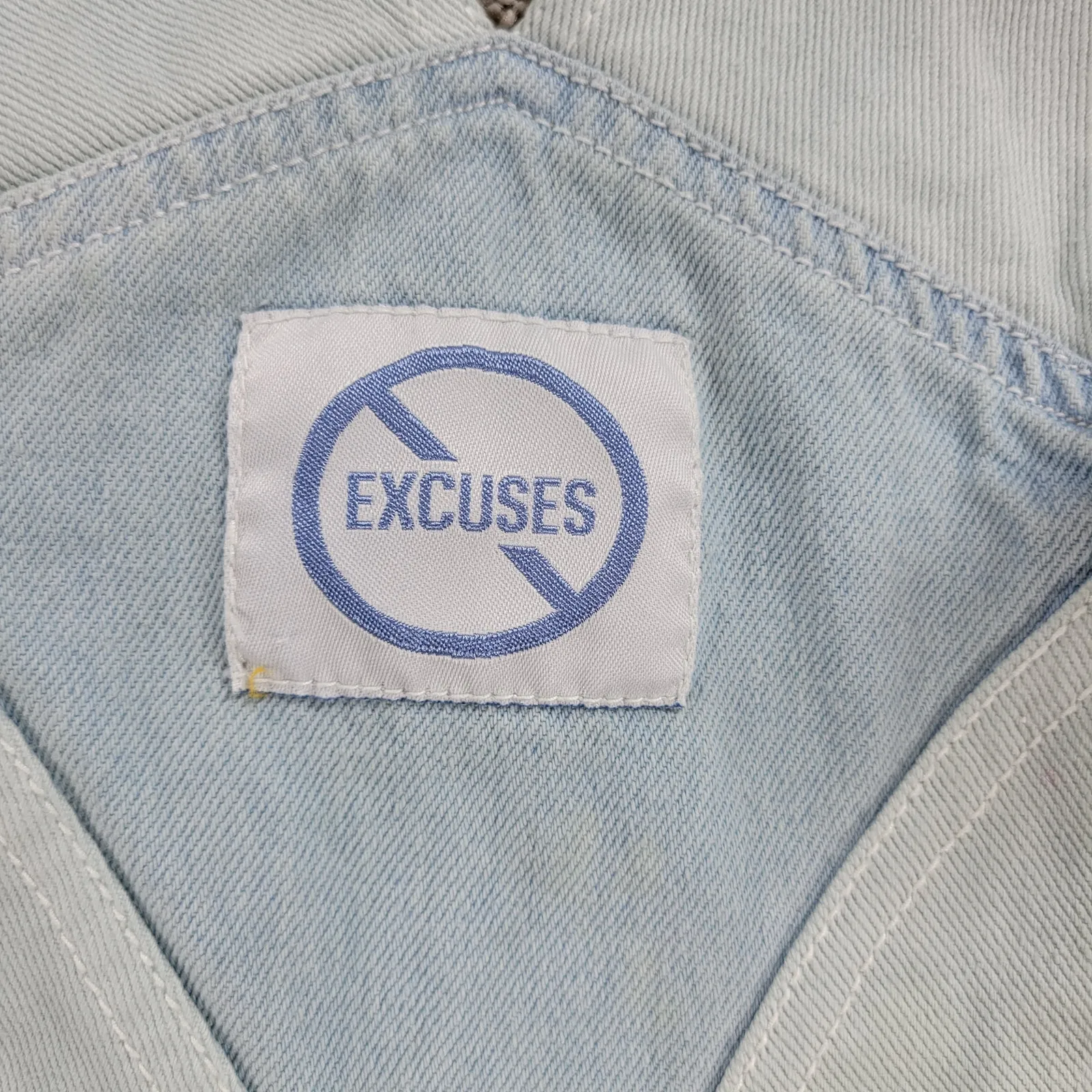 No Excuses Womens Overalls Cut Off Shorts S Blue Light‎ Wash Denim - Image 5