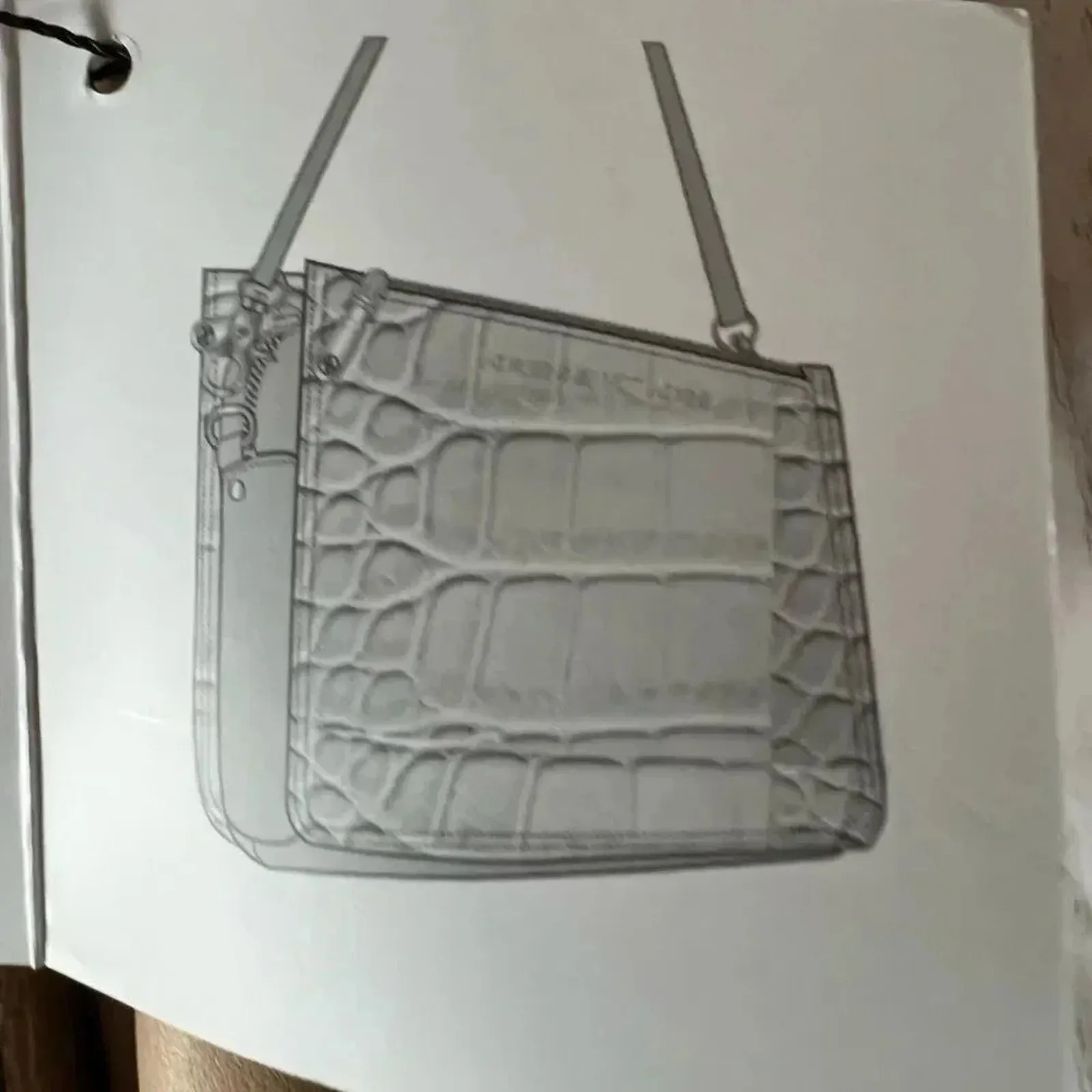 Adrienne Vittadini Moc Croc Taupe Crossbody bag NWT - Image 9