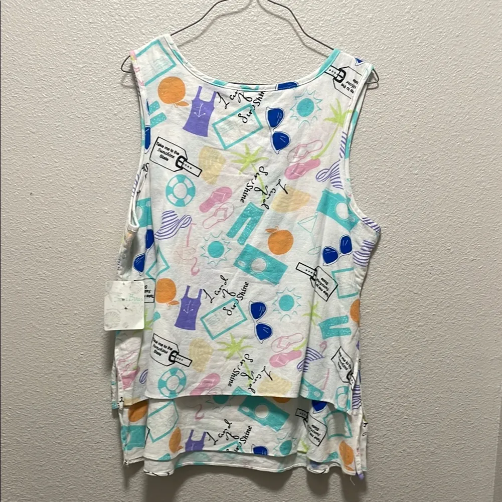 Colorful Graphic Tank Top Purple Size undefined - Image 2