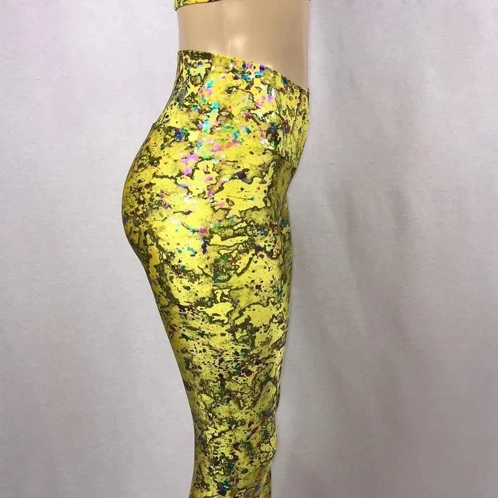 Zuliana Designer Activewear Two Piece Set Made In USA NWT Yellow - Image 8