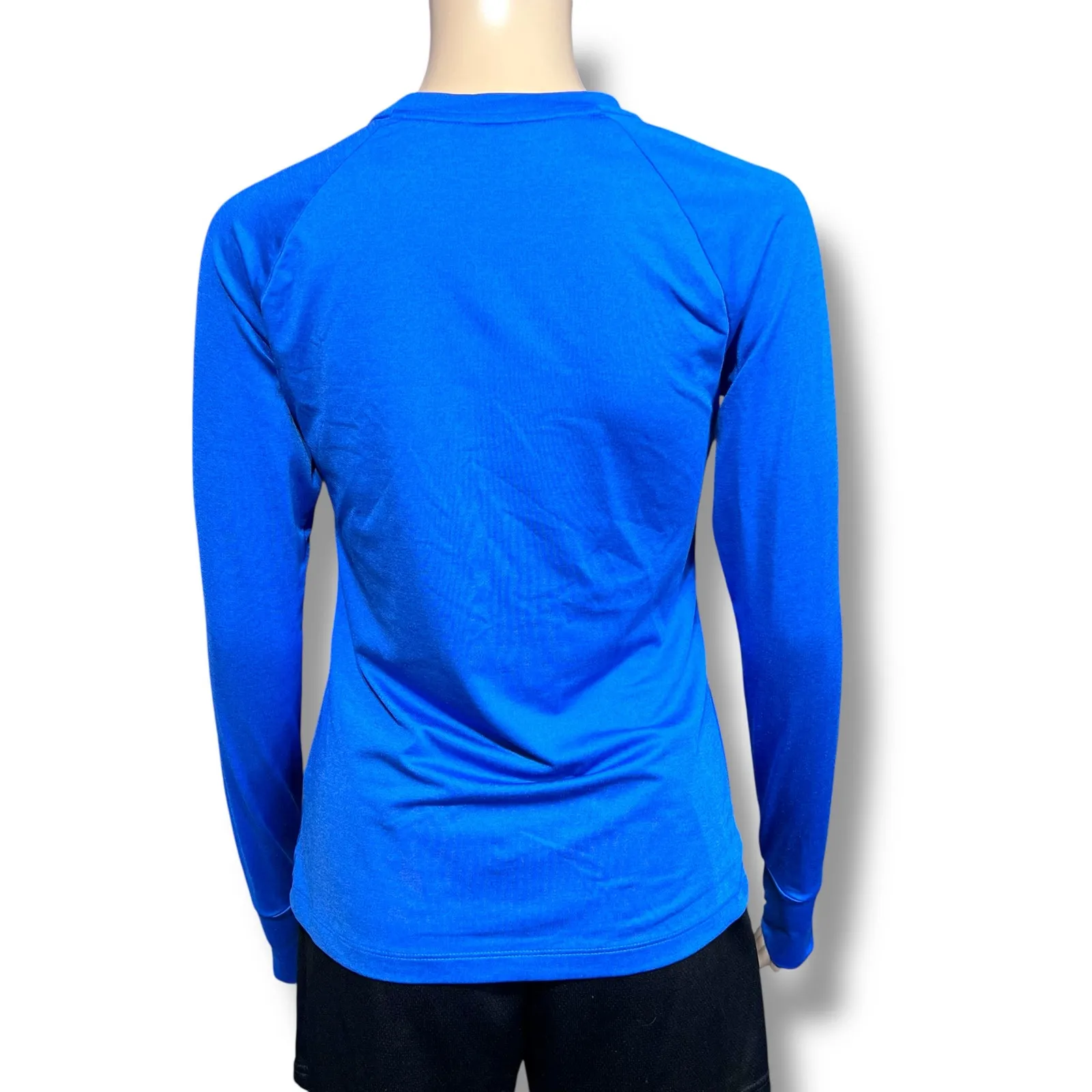 Athletic Works Womens Shirt Top Long Sleeve Pullover Solid Crew Neck Blue Small - Image 3