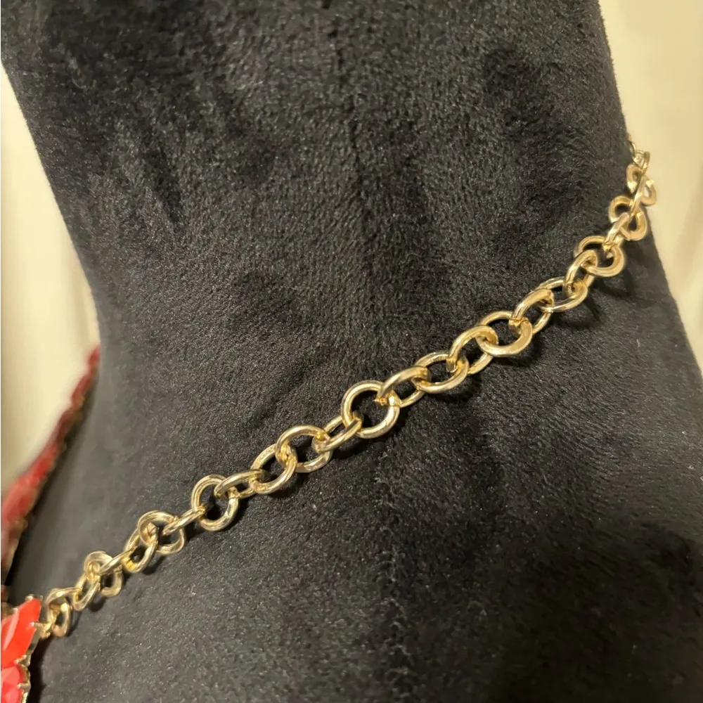 Acrylic Goldtone Statement Necklace - Image 2