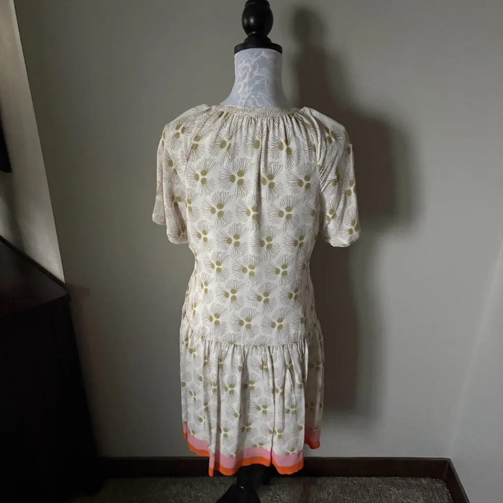 Spartina 449 Floral Daisy Print Dress Short Sleeve With Pockets LARGE Boho - Image 4