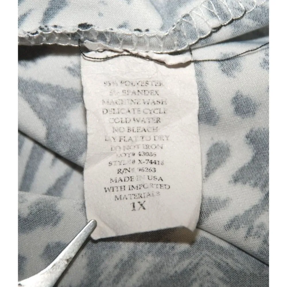 American City Wear Ladies Black White Blouse Plus Size 1X Stretch Cold Shoulder - Image 8