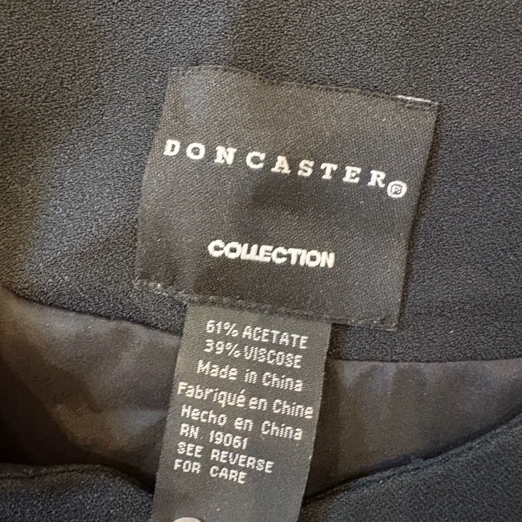 Doncaster Collection Black Ruffle Coat Dress – Size 10 – Structured Couture - Image 2
