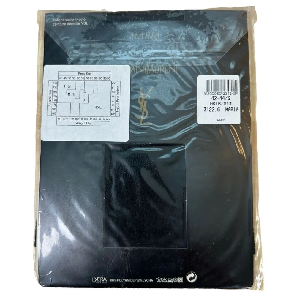 Yves Saint Laurent YSL Vintage Maria Black Collant Strumpfhose Tights Size 3 - Image 2