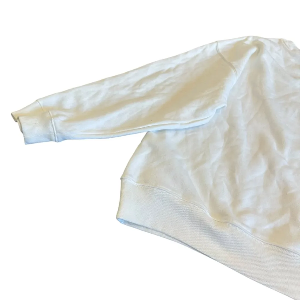 Gap Oversized Pullover Sweatshirt Sweater White Gold Silver Logo Stretch Size XL - Image 10