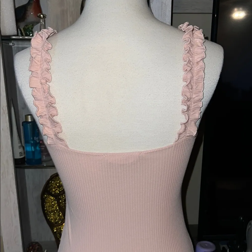 Double Zero  Pink Ruffled Bodysuit - Image 4