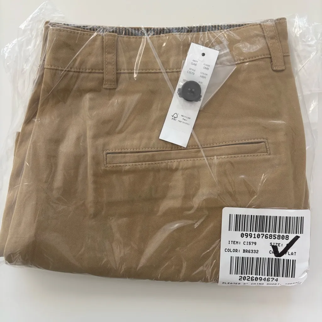 NWT J. Crew 3" Pleated Heritage Chino Short Honey Brown - Image 5