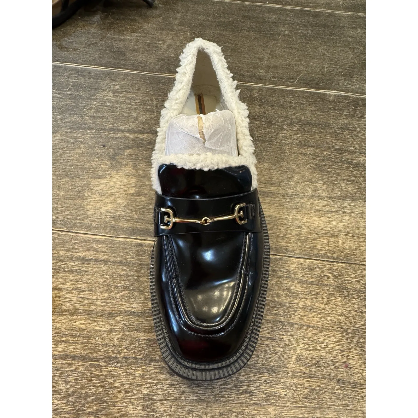 Steve Madden Lando F chunky black loafer 7.5 Slip-on Gothic‎ Funk Y2K - Image 2