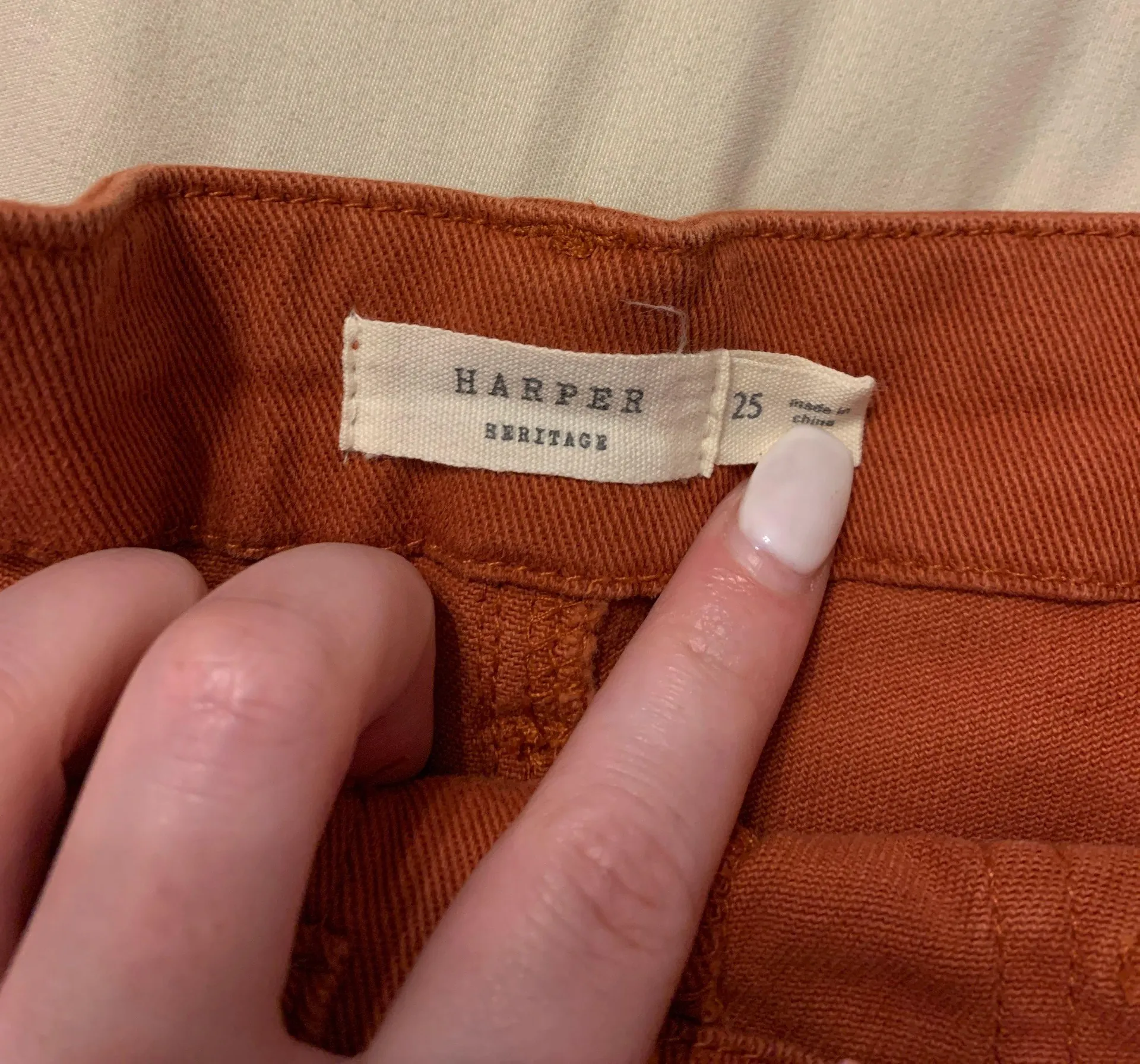 Harper Heritage Burnt Orange Denim Short - Image 3