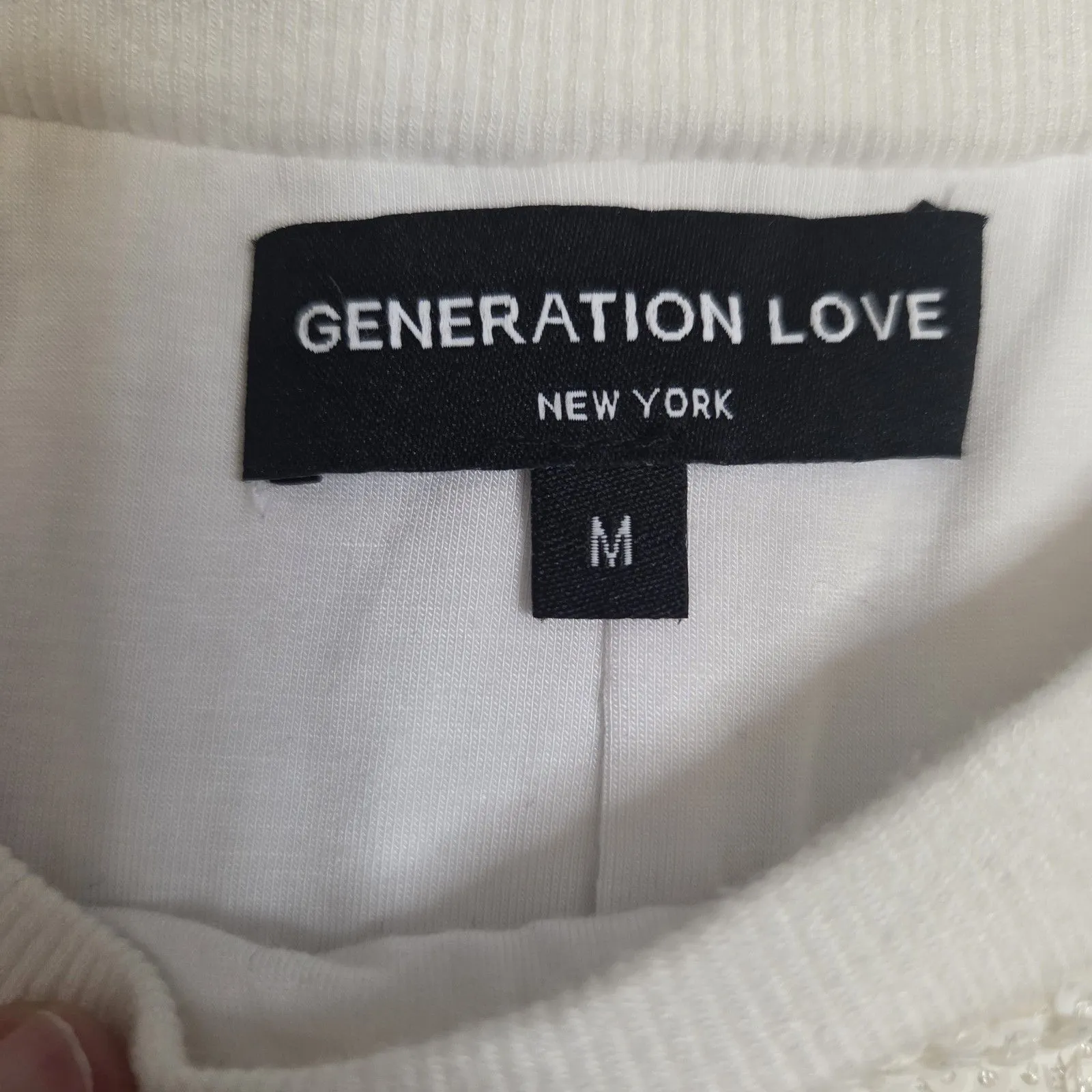 Generation Love Donna Sequin Mini Straight Dress Puff Sleeves Shell Medium - Image 3