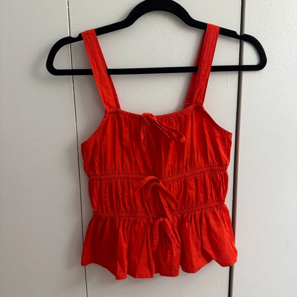 Sim & Sam poplin red bow top - Image 2