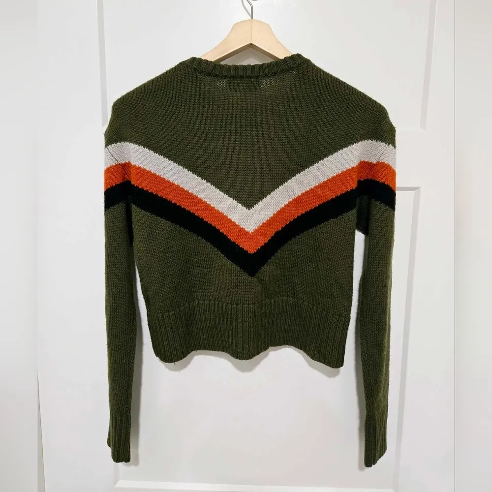 Marissa Webb Collective Olive Chevron Knit Sweater size small Green - Image 6