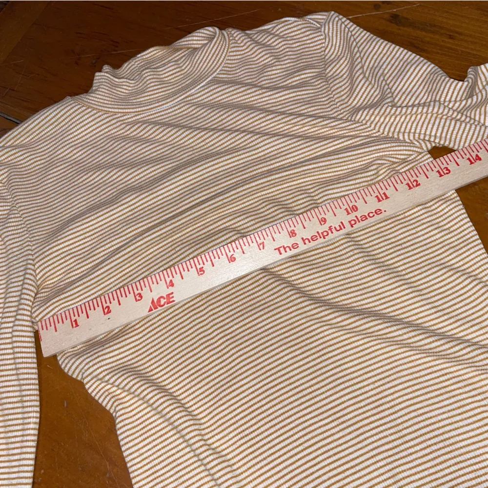 ANTHROPOLOGIE Pure + Good mock neck golden ribbed knit striped shirt - size XS - Image 8