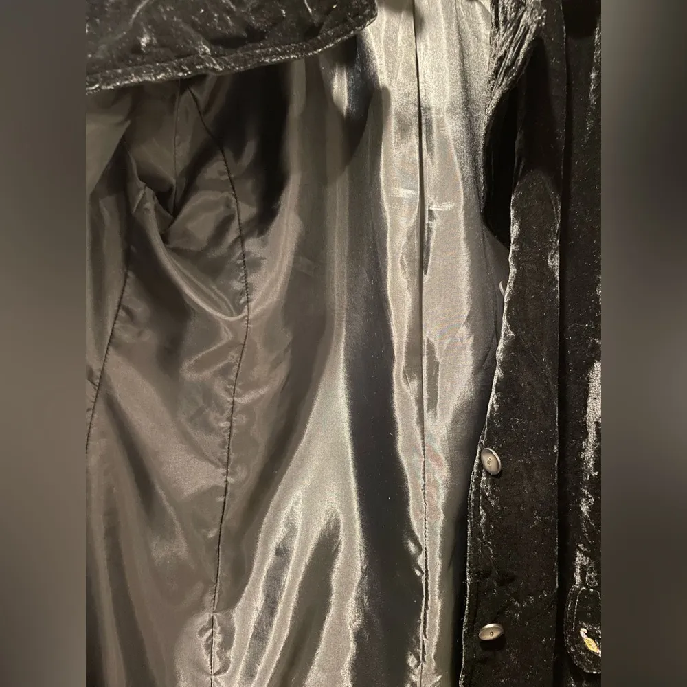 J. Jill Vintage Black Velvet Velour Embroidered Jacket size L Size L - Image 4