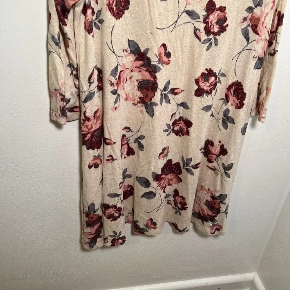 Altar’d State Knit Dress Beige Red Floral - Image 3