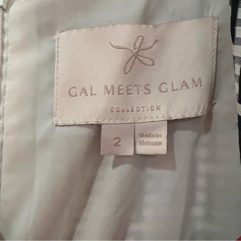 Gal Meets Glam Collection Carson Variegated Gingham Dress White Black Size 2 - Image 12