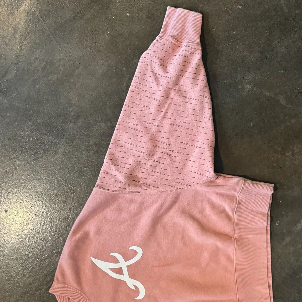 Women's Atlanta Braves Nike Pink Oversized Cropped Pullover Sweatshirt - Image 5