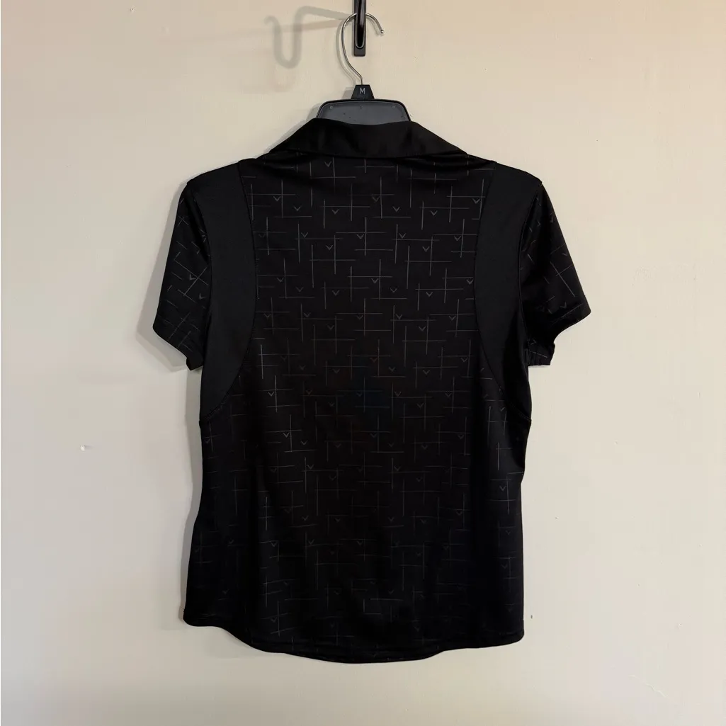Callaway Women's Black Button Down V-neck Golf Polo - Size Medium - Image 3