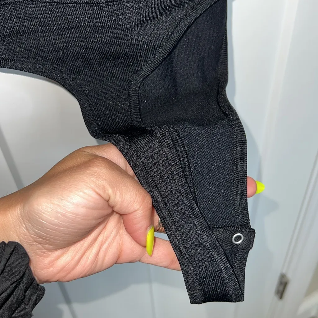 NWT 525 America Tonal Jacquard Polo Bodysuit - Black - Image 4