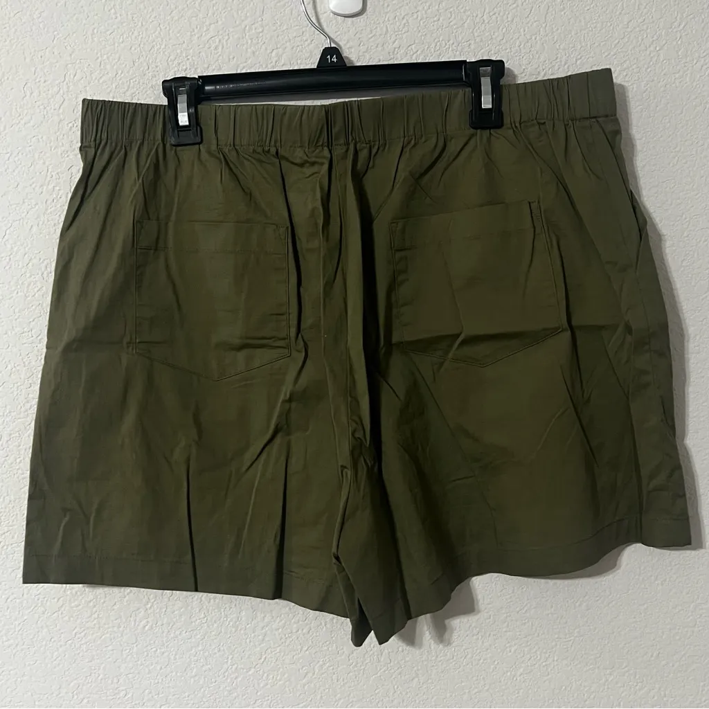 NEW Laundry By Shelli Segal Pleated Lace-Up Shorts in Olive, Size XL - Image 5