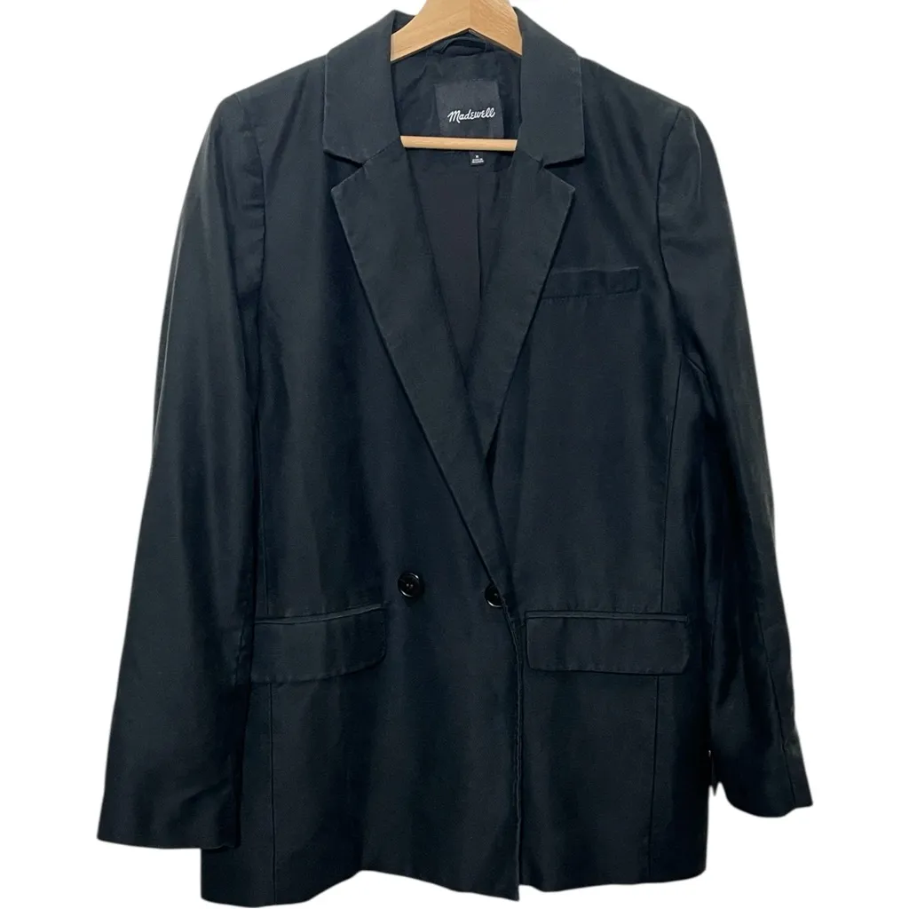 Madewell Caldwell Blazer Black Double Breasted Two Button Women’s Medium - Image 2