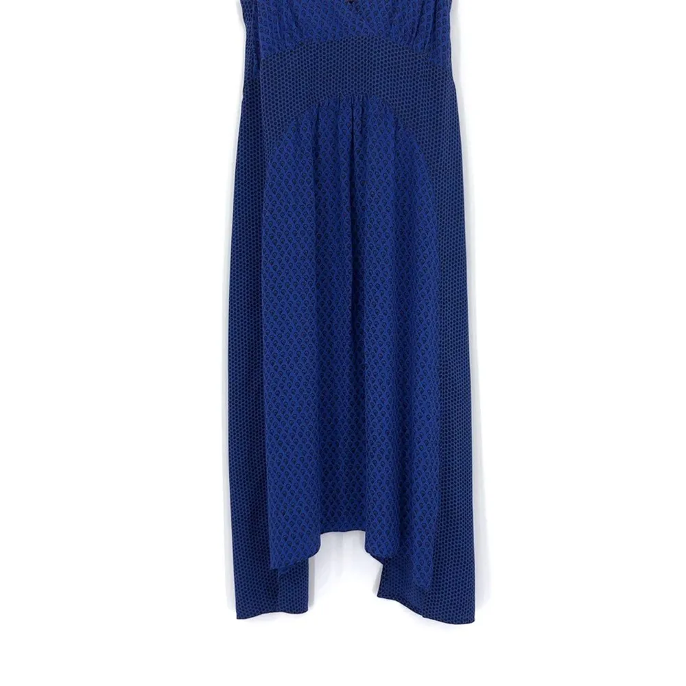 PROENZA SCHOULER Cami Long Floral Block Print Crepe De Chine Silk Dress Blue 2 - Image 5