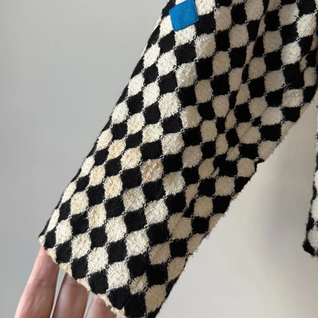 Vintage Canvasbacks Harlequin Jacket Rare Art Wear 80s 90s Y2K Fashion Sz Small Black - Image 7