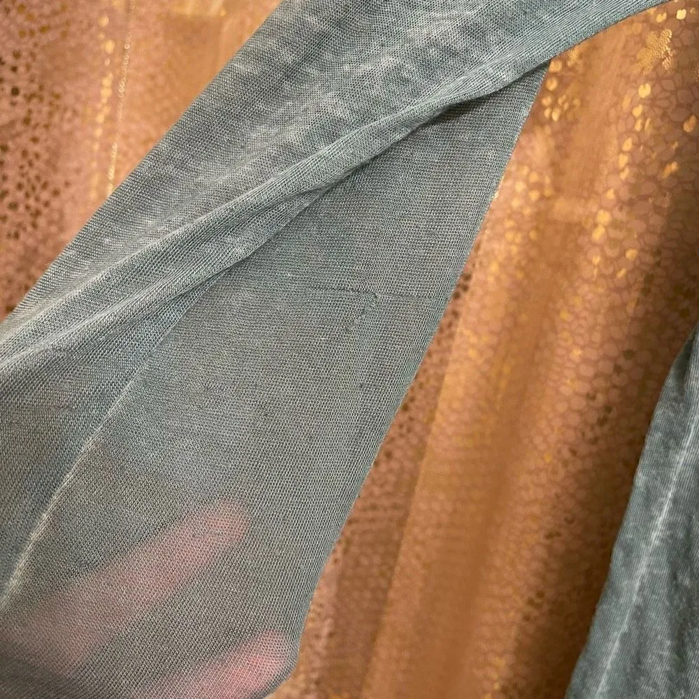 PINK Victorias Secret Blue Green Thin Sheer Long Sleeve Shirt, Oversized S - Image 7