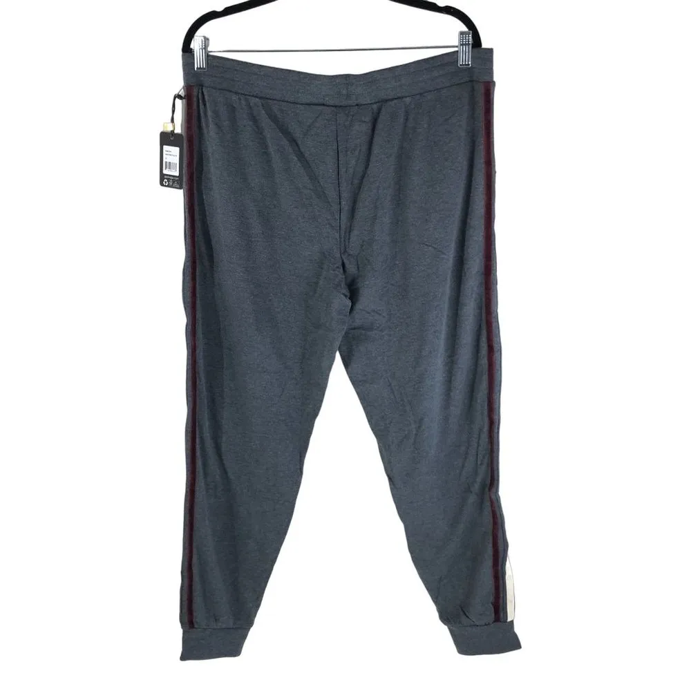 PJ Salvage Womens Pajama Jogger Pants Soft Lounge Side Stripe Gray M - Image 2