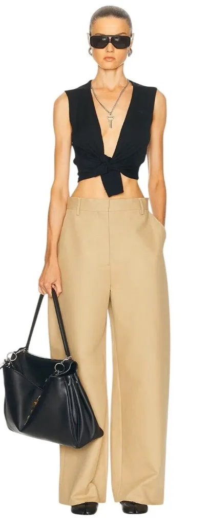 Acne Studios Pommy Satin Pants in Beige 34 New Womens Baggy Trousers - Image 1